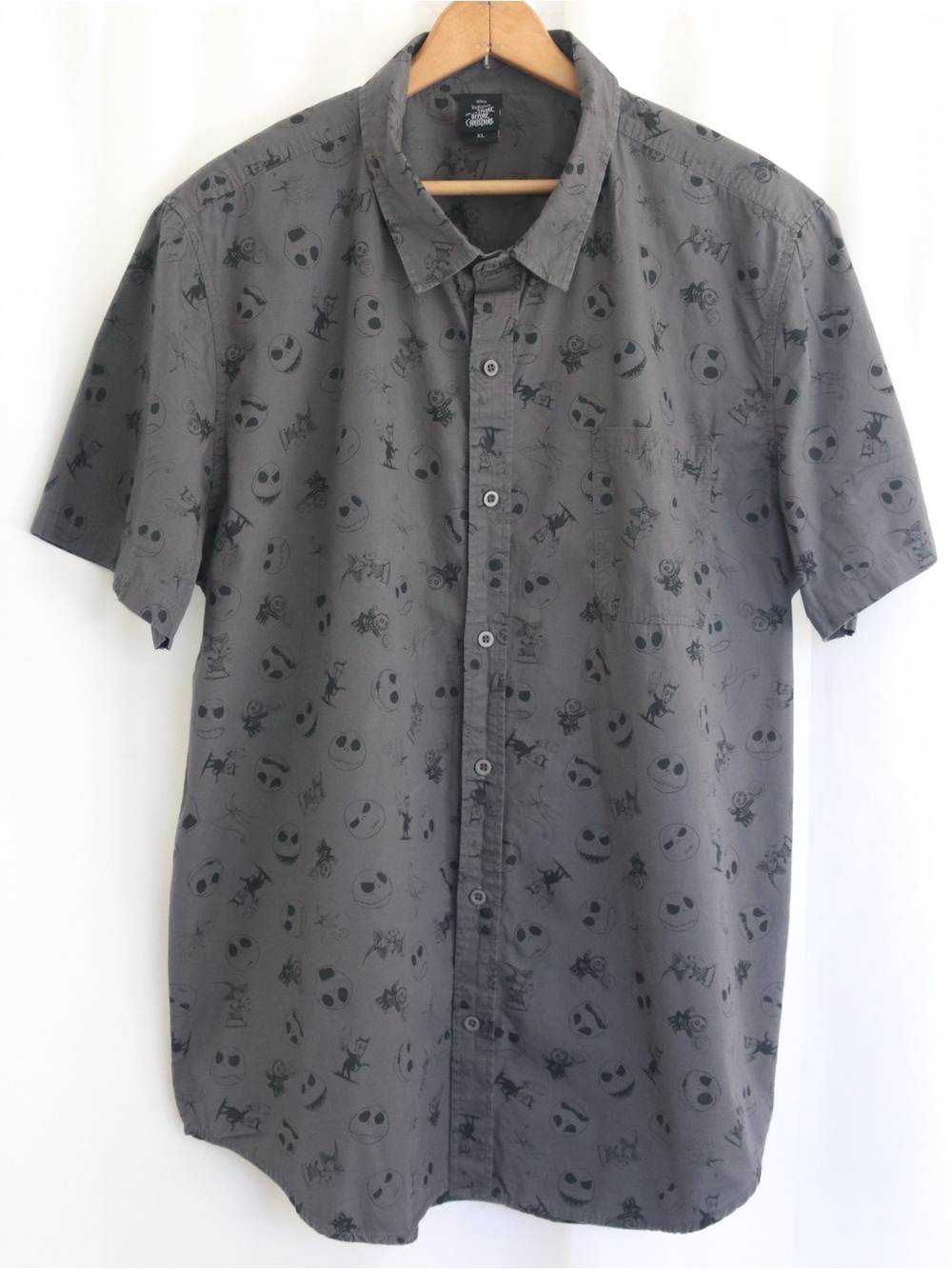 Disney | Zero Jack Skellington Button Nightmare Before Christmas Down Camp Shirt
